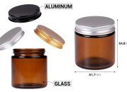 Staklena tegla 100ml karamel sa aluminijumskim zatvaračem i unutrašnjom zaptivkom - 6 kom