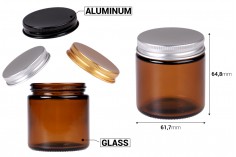 Staklena tegla 100ml karamel sa aluminijumskim zatvaračem i unutrašnjom zaptivkom - 6 kom