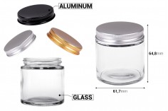 Staklena tegla 100ml providna sa aluminijumskim zatvaračem i unutrašnjom zaptivkom - 6 kom