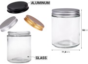 Staklena tegla 250ml providna sa aluminijumskim zatvaračem i unutrašnjom zaptivkom - 6 kom Staklena tegla 250ml providna sa aluminijumskim zatvaračem i unutrašnjom zaptivkom - 6 kom