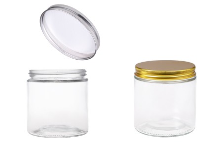 Staklena tegla 500ml providna sa aluminijumskim zatvaračem i unutrašnjom zaptivkom - 6 kom-1