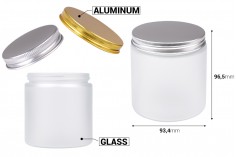 Staklena tegla 500ml peskirana sa aluminijumskim zatvaračem i unutrašnjom zaptivkom - 6 kom