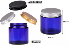 Staklena tegla 100ml plava sa aluminijumskim zatvaračem i unutrašnjom zaptivkom - 6 kom