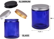 Staklena tegla 250ml plava sa aluminijumskim zatvaračem i unutrašnjom zaptivkom - 6 kom Staklena tegla 250ml plava sa aluminijumskim zatvaračem i unutrašnjom zaptivkom - 6 kom