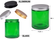 Staklena tegla 250 ml zelena sa aluminijumskim zatvaračem sa unutrašnjom zaptivkom – 6 kom Staklena tegla 250 ml zelena sa aluminijumskim zatvaračem sa unutrašnjom zaptivkom – 6 kom