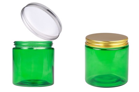 Staklena tegla 500 ml zelena sa aluminijumskim zatvaračem sa unutrašnjom zaptivkom – 6 kom-1