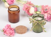 Staklena teglica karamel ili zelena 200 ml sa plutanim čepom