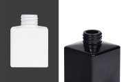 Četvrtasta staklena bočica 100 mL (PP 28) u crnoj ili beloj boji, pogodna za osveživače prostora