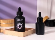 Staklena crna mat bočica 30 mL sa crnom pipetom