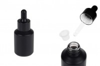 Staklena crna mat bočica 30 mL sa crnom pipetom