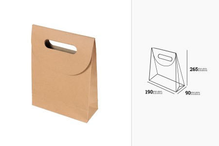Papirna braon kraft kesa 190x90x265mm sa zatvaranjem na čičak - 12 kom-dimenzije_slike
