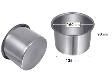Posuda od nerđajućeg čelika (Inox) za Bain-Marie 160 mm-dimenzije_slike