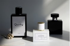 Staklena pravougaona parfemska bočica 30mL (15/400) crne ili bele boje