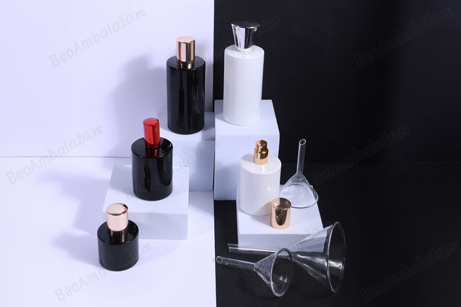 Okrugla flašica za parfem 30mL sa 15 mm „Crimp“ sigurnosnim zatvaranjem u beloj ili crnoj boji-grupa_slika