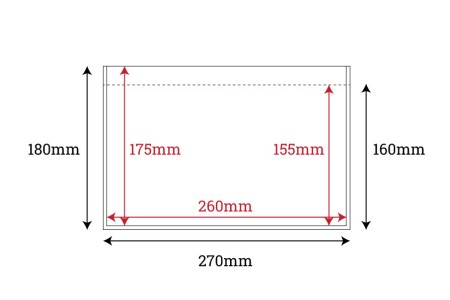Samolepljive koverte za kurirska prateća dokumenta (packing liste) 270x180 mm - 100 kom-dimenzije_slike