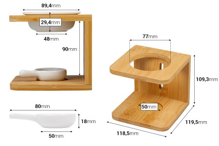 Drveni osveživač prostora za aromatične voskove (melts) i ulja-dimenzije_slike