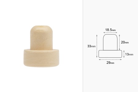 Čep od sintetičke silikonske plute f18,5 mm-dimenzije_slike