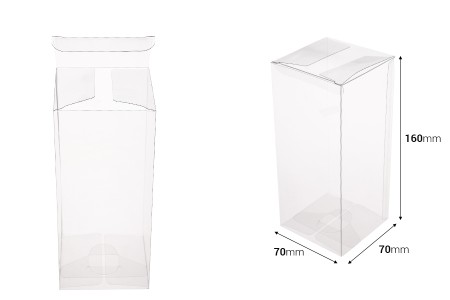 Sklopiva providna PET kutija za pakovanje 70x70x160 mm - 50 kom-dimenzije_slike