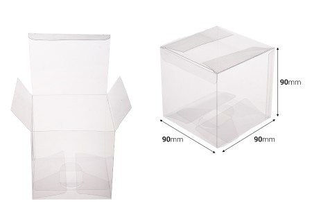 Sklopiva providna PET kutija za pakovanje 90x90x90 mm - 50 kom-2