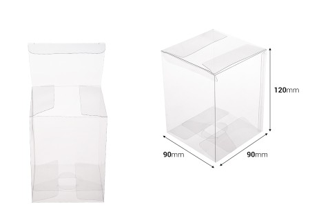 Sklopiva providna PET kutija za pakovanje 90x90x120 mm - 50 kom-dimenzije_slike