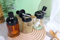 Set staklenih tegli 200mL sa pričvršćenom kašikom, dipperom i/ili četkicom