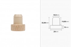 Čep od sintetičke silikonske plute f18,5 mm sa regulatorom protoka i drvenom odvojivom glavom 