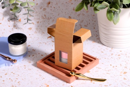 Kartonska kutija 45x45x65mm sa prozorom, u dezenu drveta, za teglice za kreme od 30mL i 40mL - 50 kom-grupa_slika