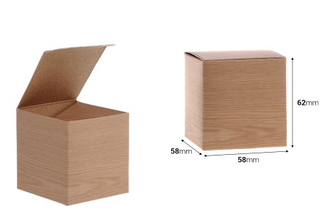 Kartonska kutija 58x58x62mm u dezenu drveta, za teglice za kreme od 30mL ili 50mL - 50 kom-2