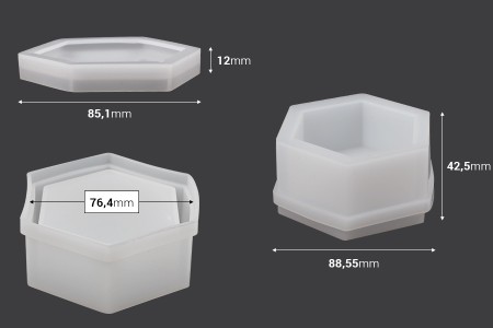 Silikonski kalup za epoksi smolu u obliku šestougaonika-dimenzije_slike