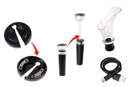 Električni vadičep sa priborom za vinske boce-grupa_slika