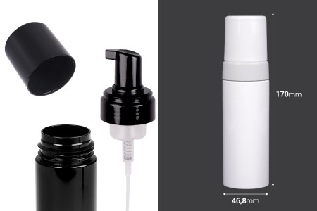 PET plastična flašica 150mL sa pumpicom za penu - 12 kom-dimenzije_slike