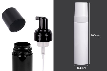 PET plastična bočica 200mL sa pumpicom za penu - 12 kom-dimenzije_slike