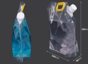 DoyPack kesica za tečnosti 2 L providna sa belim sigurnosnim zatvaračem i ručkom – 10 kom DoyPack kesica za tečnosti 2 L providna sa belim sigurnosnim zatvaračem i ručkom – 10 kom