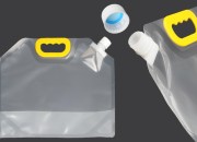 DoyPack kesica za tečnosti 5 L providna sa belim sigurnosnim zatvaračem i ručkom – 10 kom DoyPack kesica za tečnosti 5 L providna sa belim sigurnosnim zatvaračem i ručkom – 10 kom