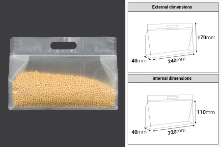 DoyPack kesice 240x40x170mm poluprovidne sa zip zatvaranjem i mogućnošću termo zatvaranja – 50 kom-dimenzije_slike