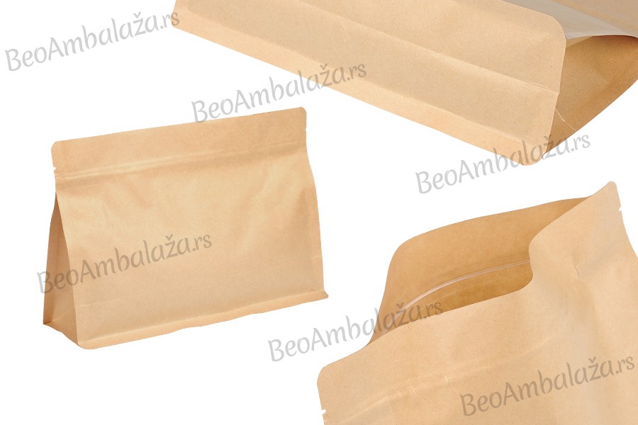 DoyPack kesice 240x40x170mm kraft sa zip zatvaranjem i mogućnošću termo zatvaranja – 50 kom