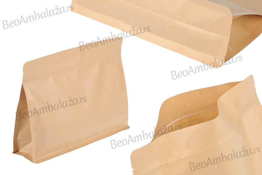 DoyPack kesice 275x40x205mm kraft sa zip zatvaranjem i mogućnošću termo zatvaranja – 50 kom