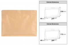 DoyPack kesice 295x40x230mm kraft sa zip zatvaranjem i mogućnošću termo zatvaranja – 50 kom