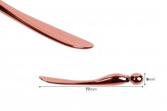 Metalna spatula za kreme 77mm u roze - zlatnoj boji sa kuglicom na kraju - 6 kom