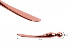 Metalna spatula za kreme 77mm u roze - zlatnoj boji sa kuglicom na kraju - 6 kom