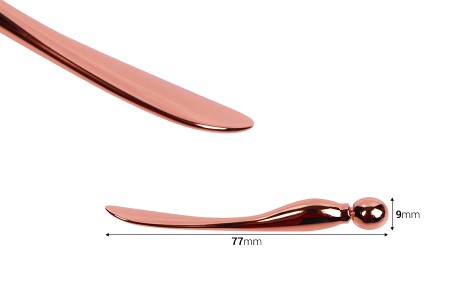 Metalna spatula za kreme 77mm u roze - zlatnoj boji sa kuglicom na kraju - 6 kom-2
