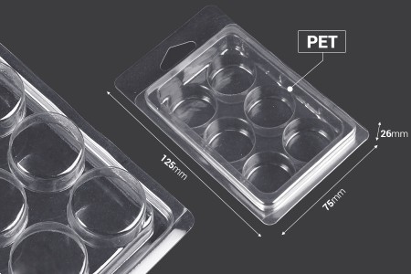 Plastični (PET) kalup sa 6 mesta za krugove voska (melts) - 20 kom-2