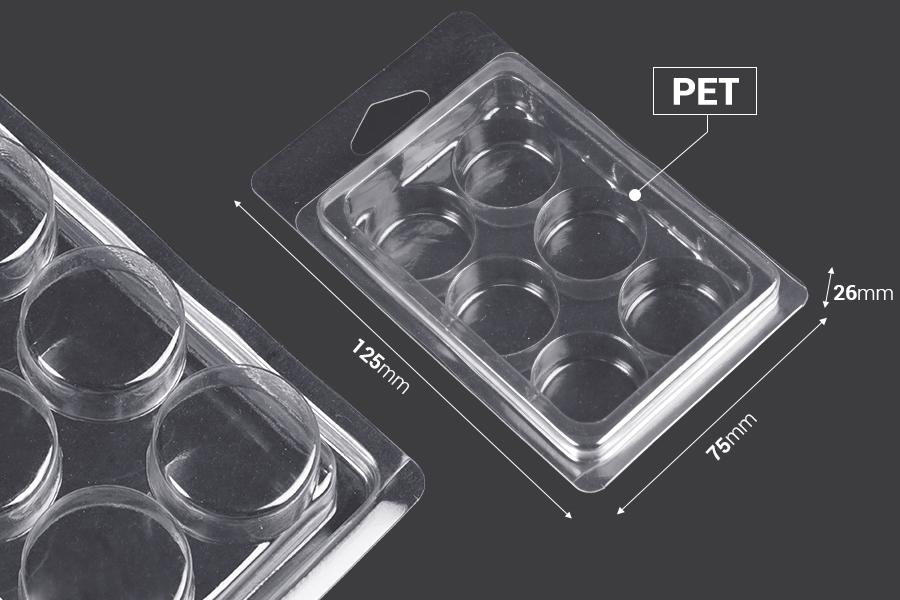 Plastični (PET) kalup sa 6 mesta za krugove voska (melts) - 20 kom Plastični (PET) kalup sa 6 mesta za krugove voska (melts) - 20 kom