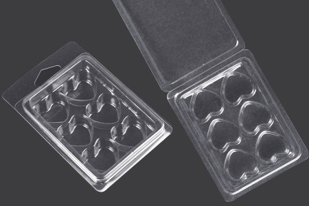 Plastični (PET) kalup sa 6 mesta za srca od voska (melts) - 20 kom-1