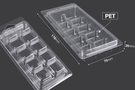 Plastični (PET) kalup sa 10 mesta za kocke voska (melts) - 20 kom-2