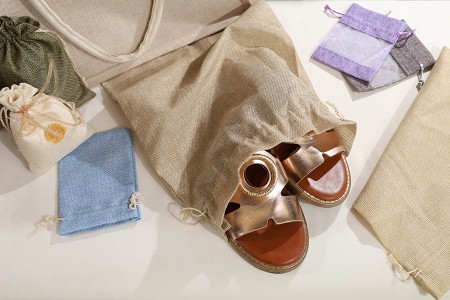 Lanene vrećice 100x140 mm sa prozorom od tila, u raznim bojama - 50 kom-grupa_slika