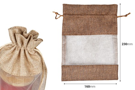Lanene vrećice 160x230 mm sa prozorom od tila, u raznim bojama - 25 kom-dimenzije_slike