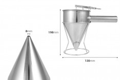 Alat od nerđajućeg čelika - levak od 1200 mL (vrh od 8 mm) za punjenje kalupa sveća i sapuna