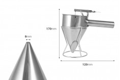 Alat od nerđajućeg čelika - levak od 600 mL (vrh od 8 mm) za punjenje kalupa sveća i sapuna