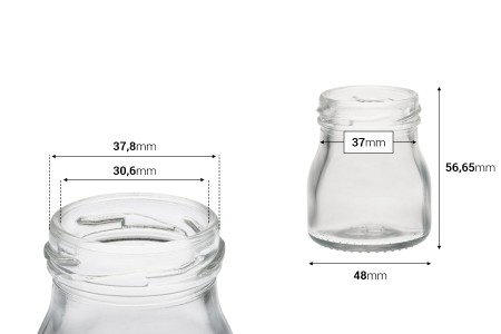 Staklena teglica 50mL (za T.O 43 zatvarač) - bez zatvarača-2